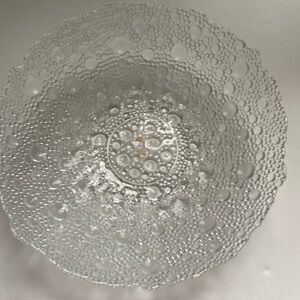 Glass Bowl by Pavel Panek, Pressed Bubble Glass Vintage 70'